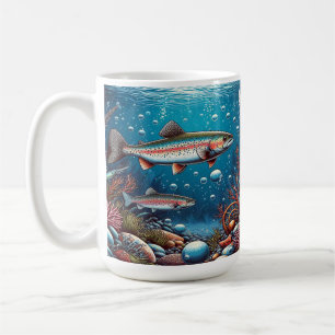 Undervattensscen med regnbåge kaffemugg