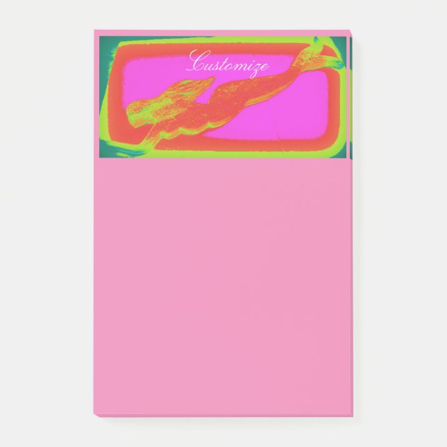 Undervattenssimmande röd sjöjungfru post-it block (Framsida)