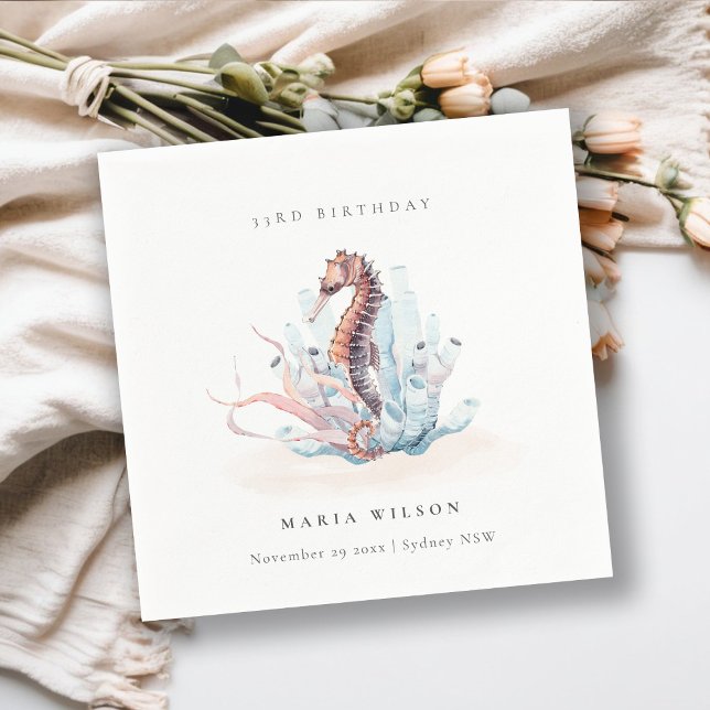 Undervattenssjöhästen Sjögräs korall vid alla åldr Pappersservett (Skapare uppladdad)