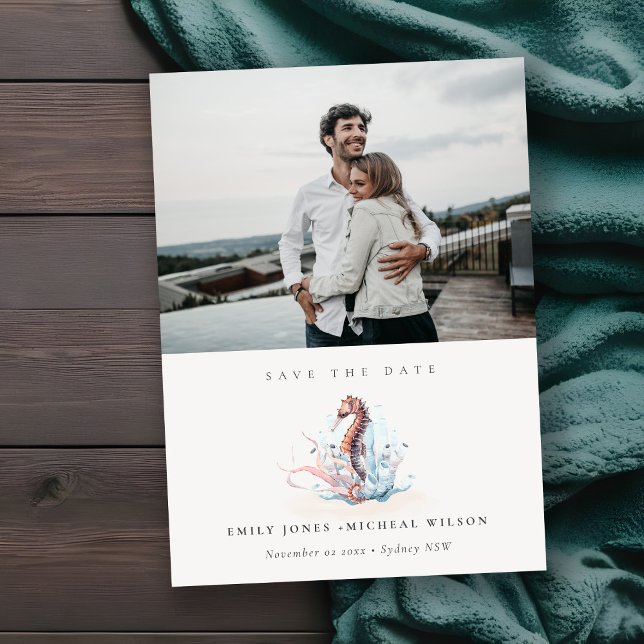 Undervattenssjöhästen Sjögräs sparar datumkortet Tack Kort (Skapare uppladdad)