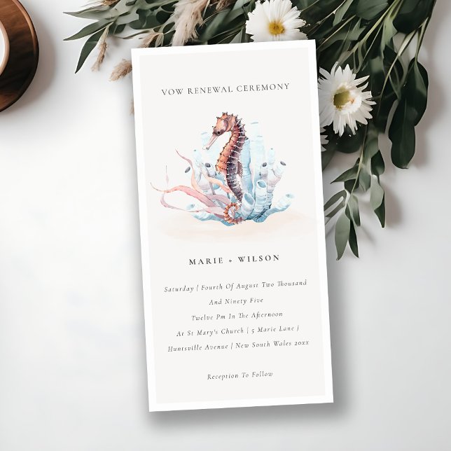 Undervattenssjöhästen Sjögräs Vow Renewal Inbjudan (Skapare uppladdad)