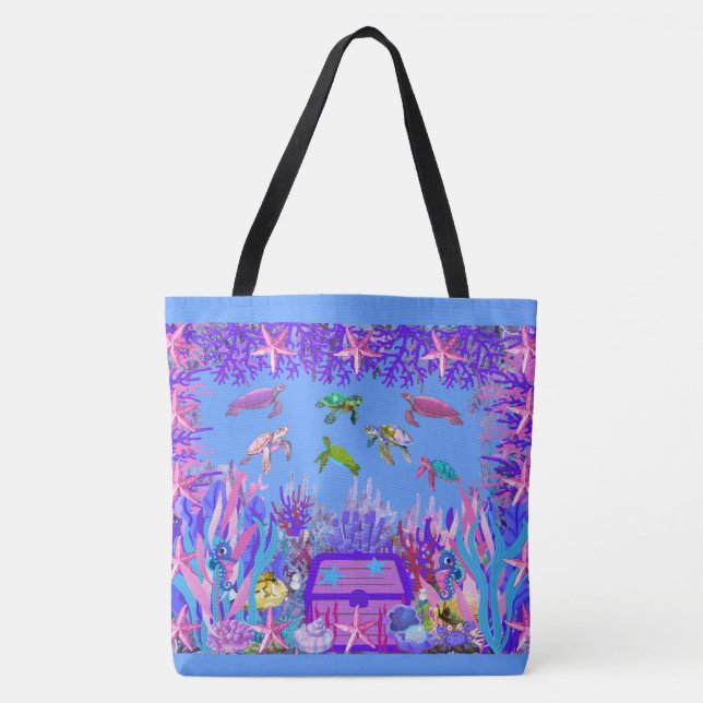 Undervattenssköldpadda Friends' Tote Bag Tygkasse (Framsida)