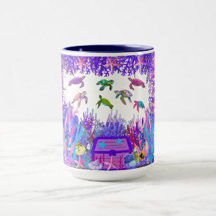 Undervattenssköldpaddsfriends kaffe Mugg