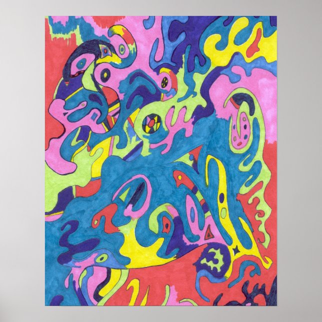 "Undervattensspets" 16 x 20 Abstrakter Art Poster (Framsidan)