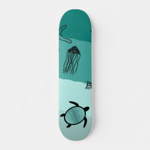 Undervattenstema mönster mini skateboard bräda 18,5 cm