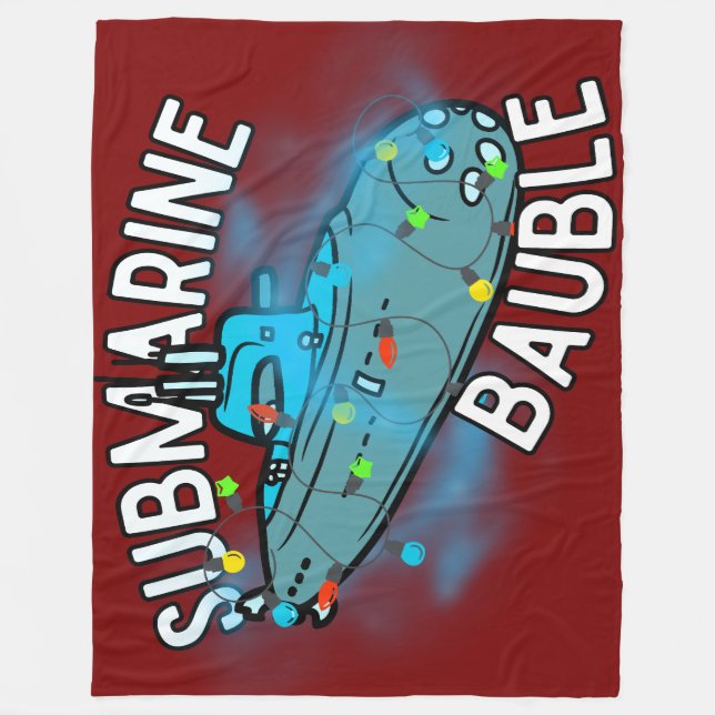 Undervattensubåt, bauble, jultoma fleecefilt (Framsidan)