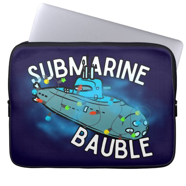 Undervattensubåt, bauble, jultoma laptop fodral (Framsidan)