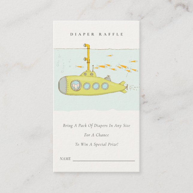 Undervattensubåt, förvrängning, babystövel tilläggskort (Framsida)