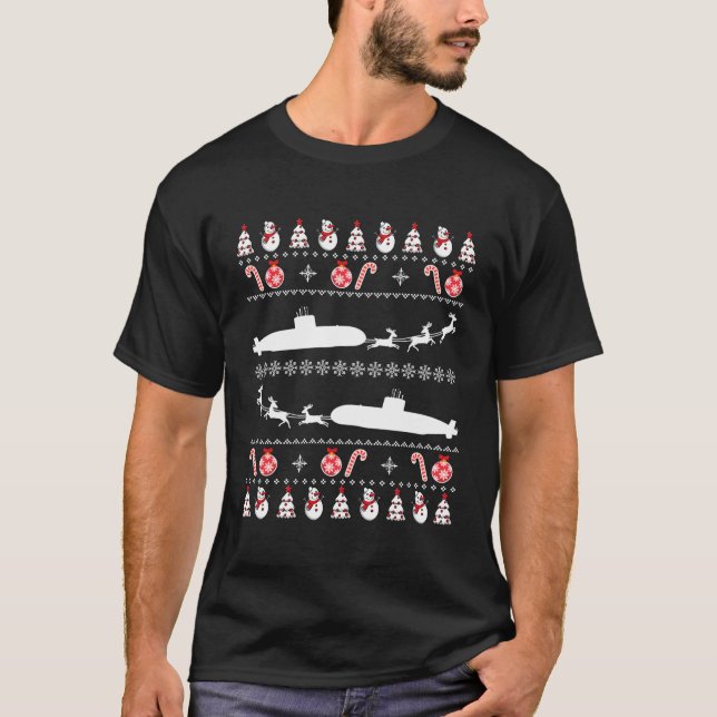 Undervattensubåtar, ugn för jul t shirt (Framsida)