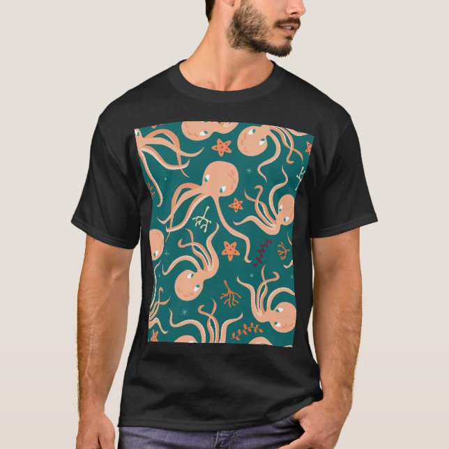 Undervattensundervattensberg: Octopus Starfish Dan T Shirt (Framsida)