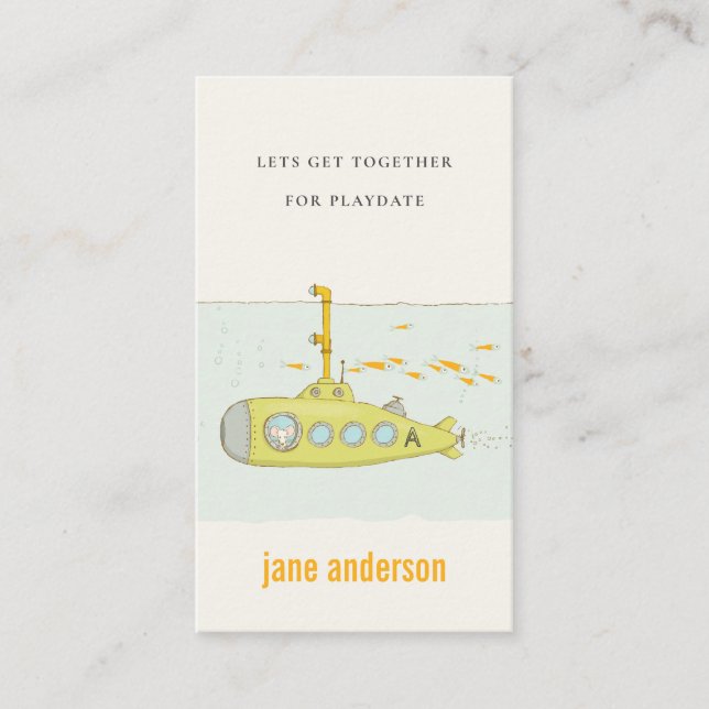 Undervattensundervattensmonograms-ID-uppspelningsa Visitkort (Framsida)