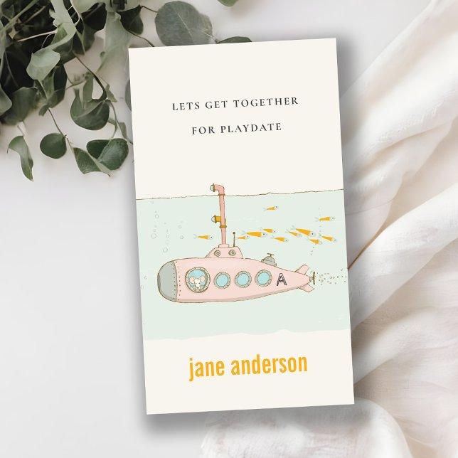 Undervattensundervattensmonograms-ID-uppspelningsa Visitkort (Skapare uppladdad)