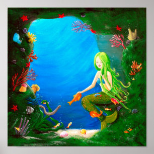 Undervattensvänner Little Sjöjungfru Nursery Poster