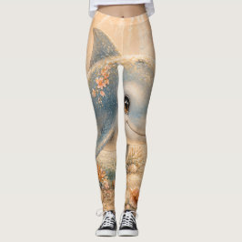 Undervattensvänskap – Delfin och sjöstjärna Leggings