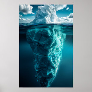 Undervattensvärlden: Fungerande isbergfotografi Poster
