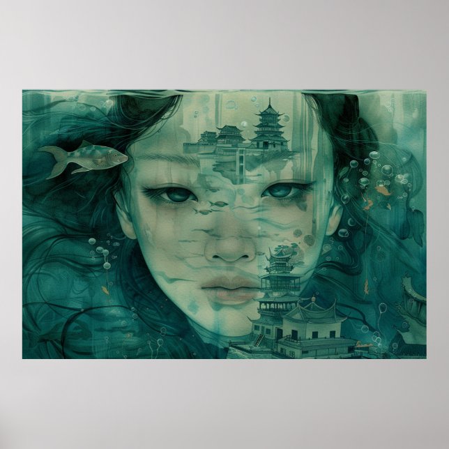 Undervattensvärlden i Fantasy Poster (Framsidan)