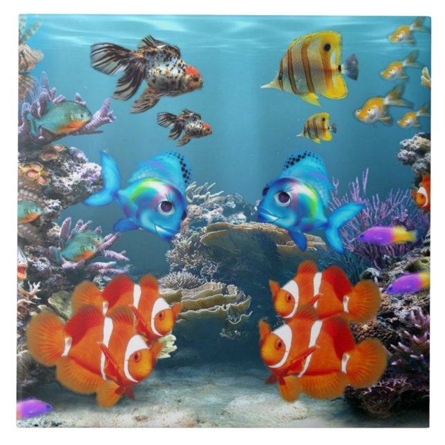 Undervattensvatten Kakelplatta (Framsidan)