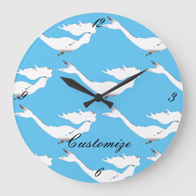 Undervattensvit Sjöjungfru Swimming Thunder_Cove Stor Klocka (Framsida)