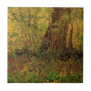 Undervegetation av Vincent van Gogh Kakelplatta