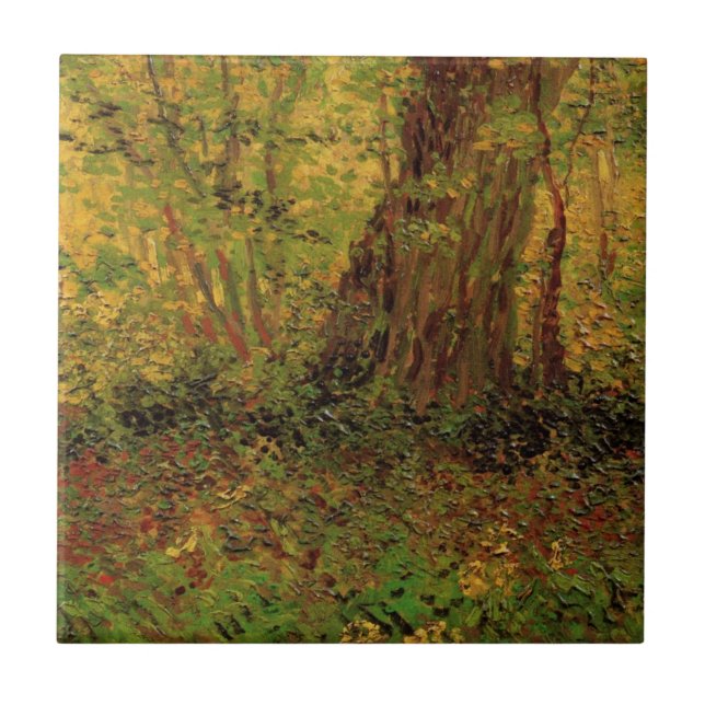Undervegetation av Vincent van Gogh Kakelplatta (Framsidan)