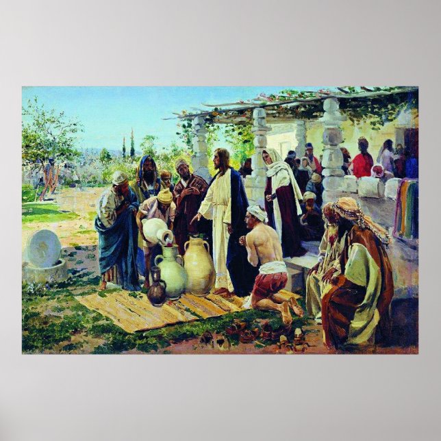 Underverket i Kana, religiös målning, Poster (Framsidan)