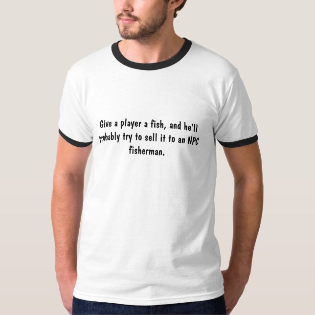 Undervisa en spelare för att fiska t-shirt (Framsida)