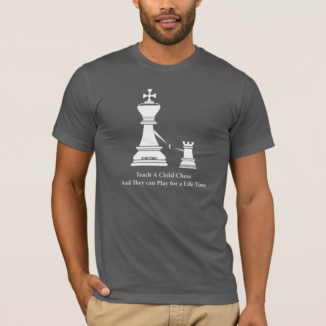 Undervisa ett barnschack & leka för en livstid, t-shirt (Framsida)