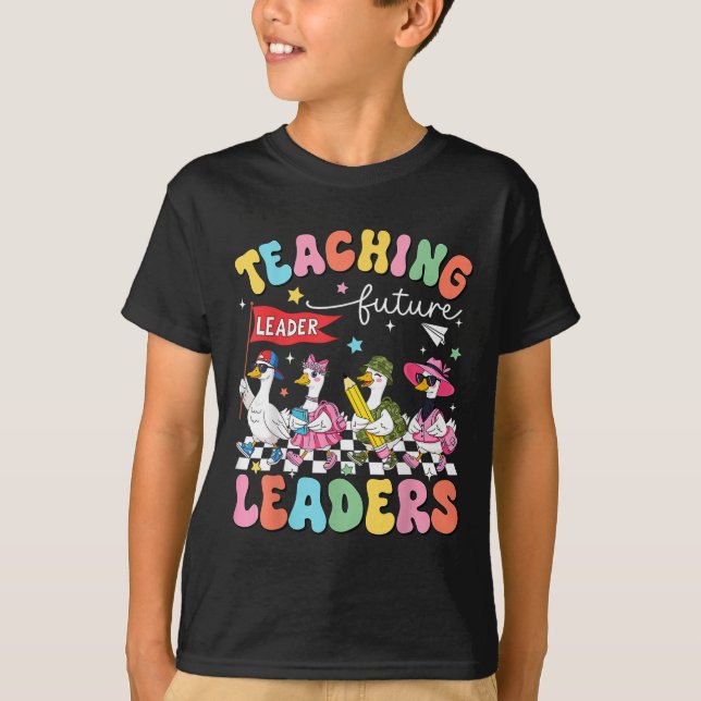 Undervisa framtida ledare Dum anka lärare tillbaka T Shirt (Framsida)