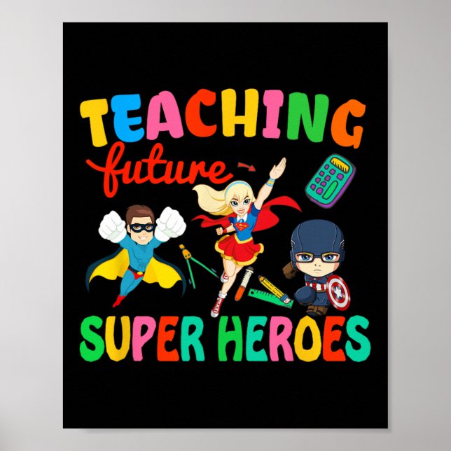 Undervisa framtida superhjältar Groovy Teacher bak Poster (Framsidan)