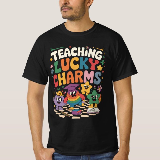 Undervisa Lucky Charms Lärare St Patricks dag T Shirt (Framsida)