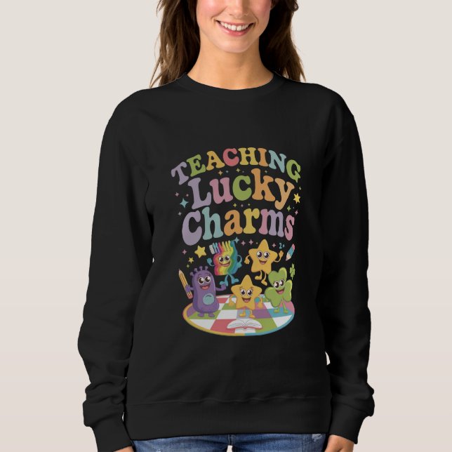 Undervisa Lucky Charms Lärare St Patricks Day T Shirt (Framsida)