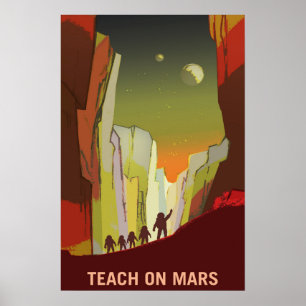 Undervisa på Mars och dess måne Poster