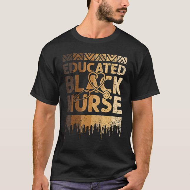 Undervisad Black Nurse Black History Månth BLM Mel T Shirt (Framsida)