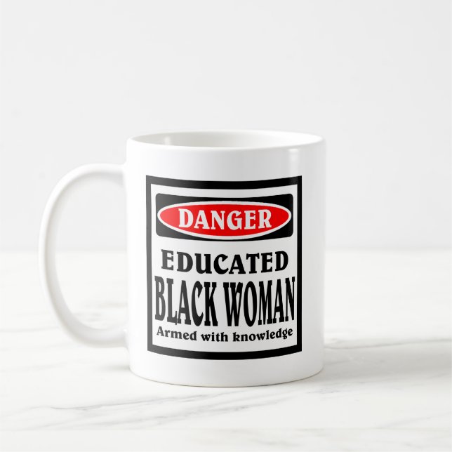 Undervisad Black Woman-kaffe mugg. Kaffemugg (Vänster)