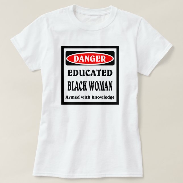 Undervisad svart kvinna. tee (Design framsida)