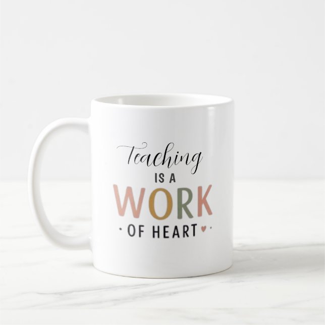 Undervisning är ett hjärtearbete  kaffemugg (Vänster)