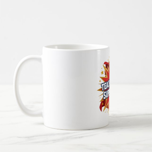 Undervisning Är Min Superkraft Hjälte Kaffemugg (Vänster)