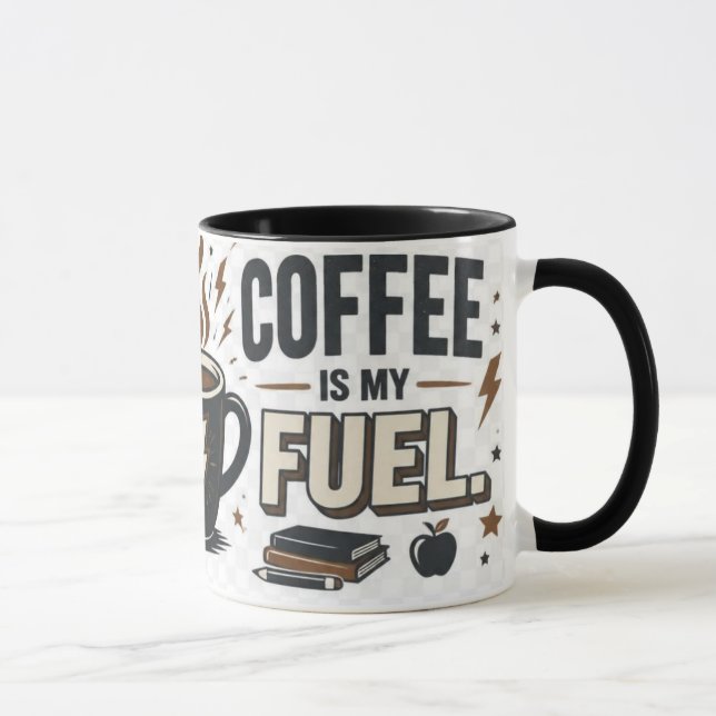 Undervisning Är Min Superkraft Kaffe Är Mitt Bräns Mugg (Höger)