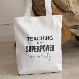 Undervisning är min superpower Personlig Gift Tygkasse