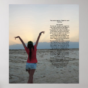 Undervisning av Kahlil Gibran Poster