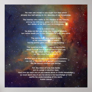 Undervisning av Kahlil Gibran Poster