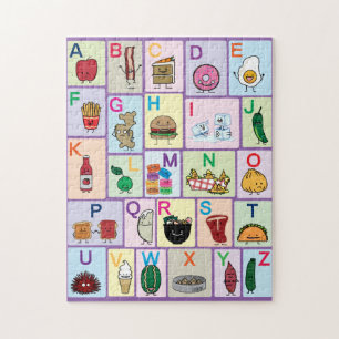 Undervisning i ABC Alphabet brev lycklig mat Pussel