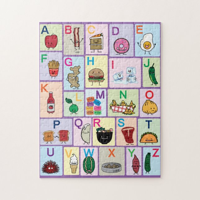 Undervisning i ABC Alphabet brev lycklig mat Pussel (Vertikal)
