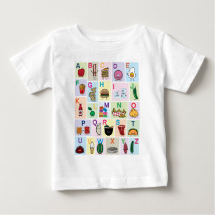 Undervisning i ABC Alphabet brev lycklig mat T-shirt