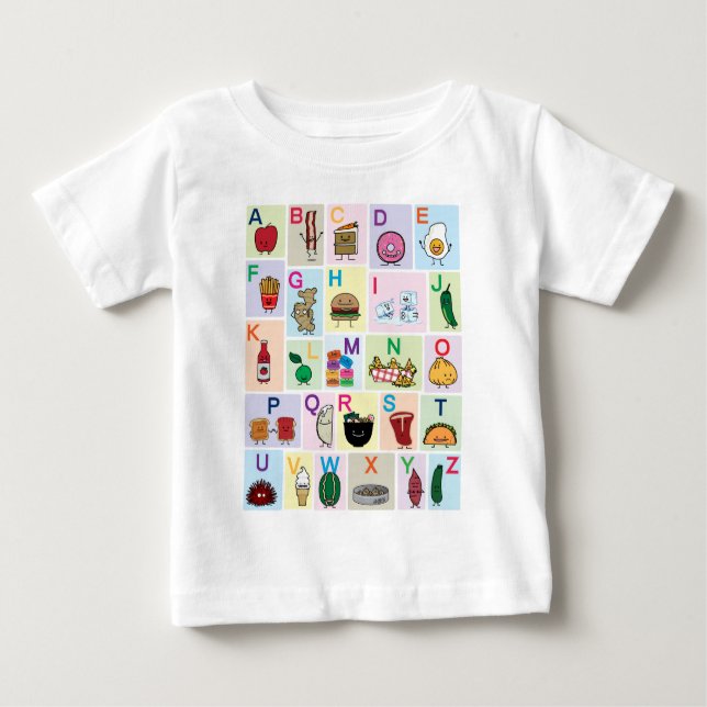 Undervisning i ABC Alphabet brev lycklig mat T-shirt (Framsida)