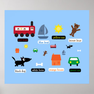 Undervisning i färg om poster av barn