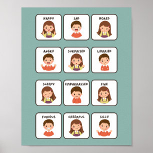 Undervisning i min Feelings School Learning Poster