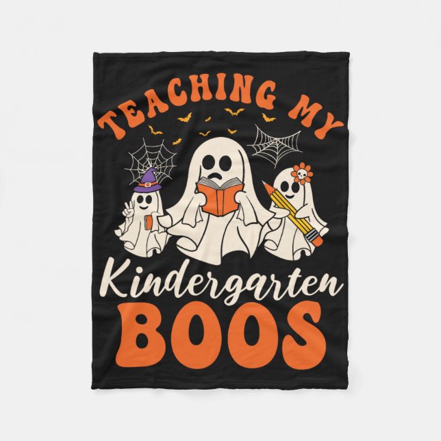 Undervisning i min Kindergarten Boos Retro Ghost H Fleecefilt (Framsidan)
