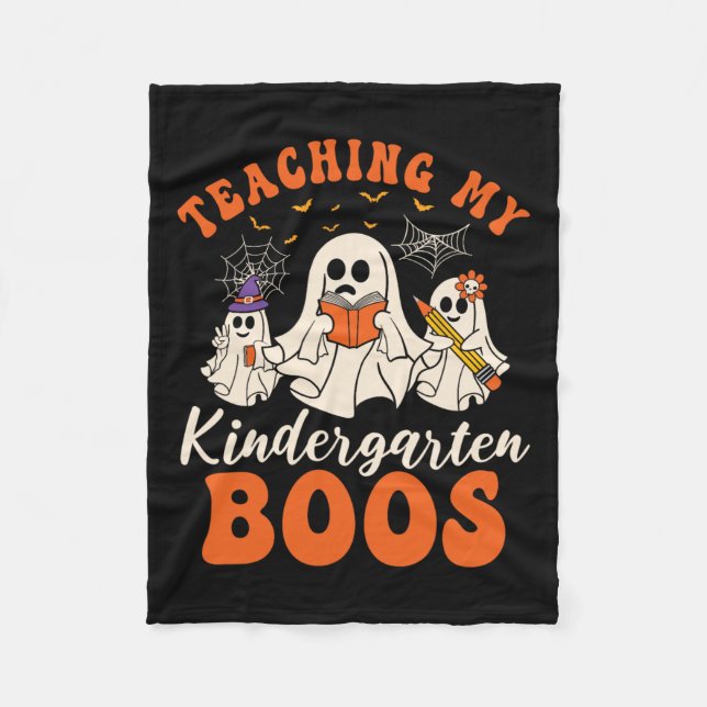 Undervisning i min Kindergarten Boos Retro Ghost H Fleecefilt (Framsidan)