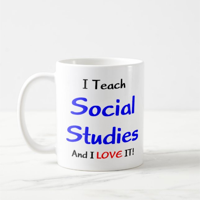 Undervisning i social och kärlek kaffemugg (Vänster)